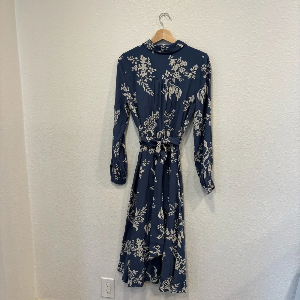 NWT Sezane Lauretta dress in blue ecru - Picture 6 of 7